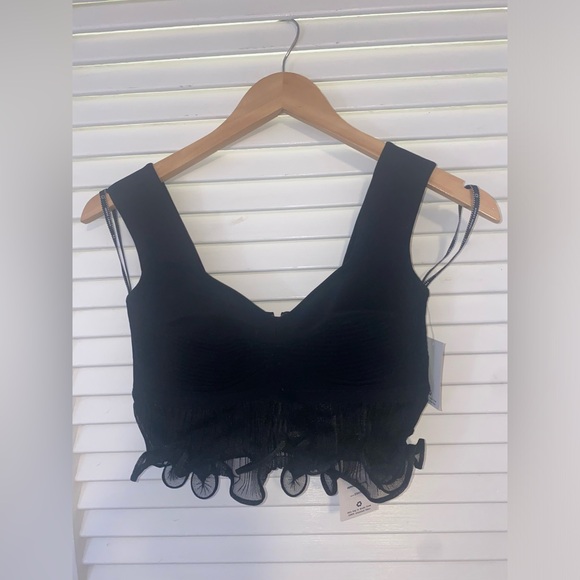 Herve Leger Ruffled Bra Top in Black - Picture 2 of 8